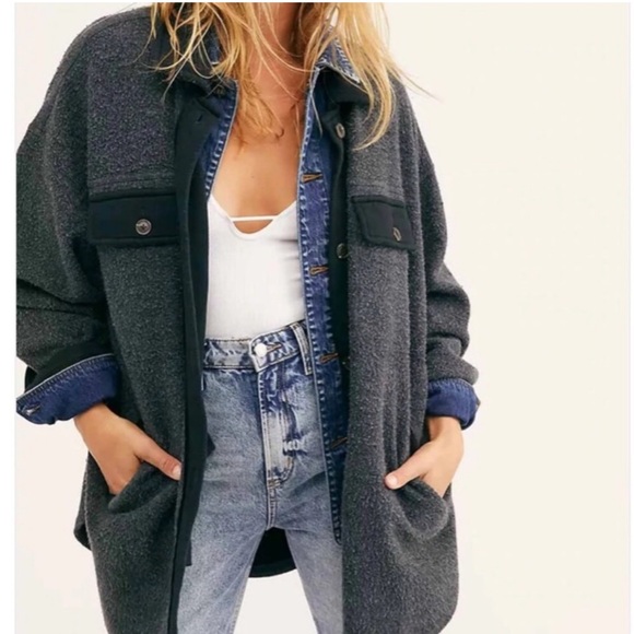 Free People Jackets & Blazers - ⭐️NWT Free People Ruby Jacket Blue⭐️